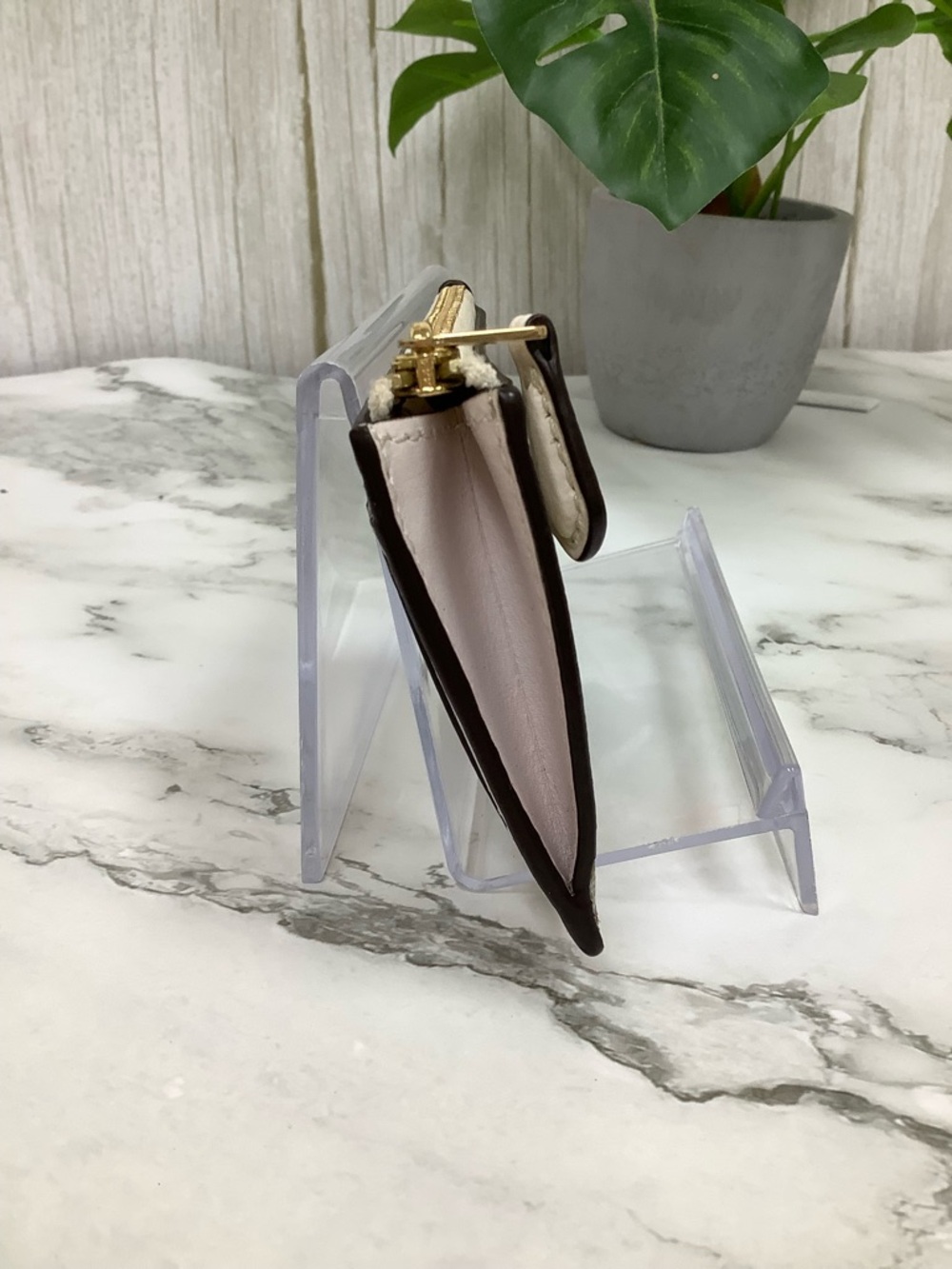 NWT Coach Selena Gomez Cream Leather ID Card Case with Zip Pocket - Picture 4 of 7